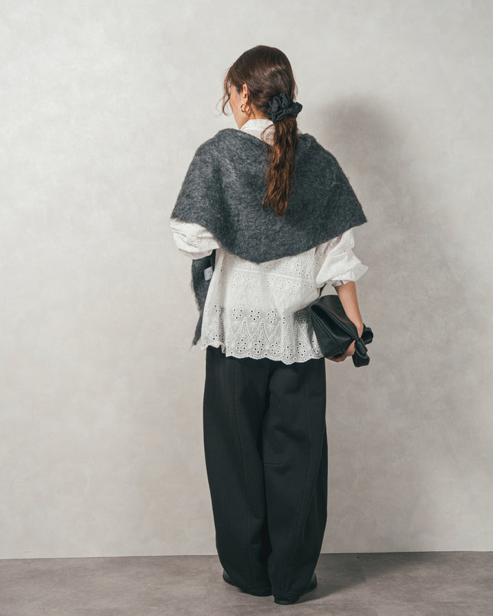 コットンフラワーレースシャツ(WHITE)