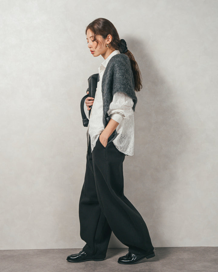 コットンフラワーレースシャツ(WHITE)