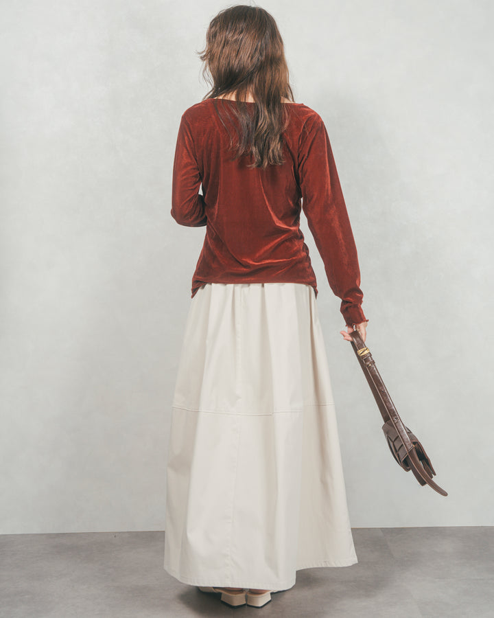 コクーンシルエットロングスカート (BLACK)