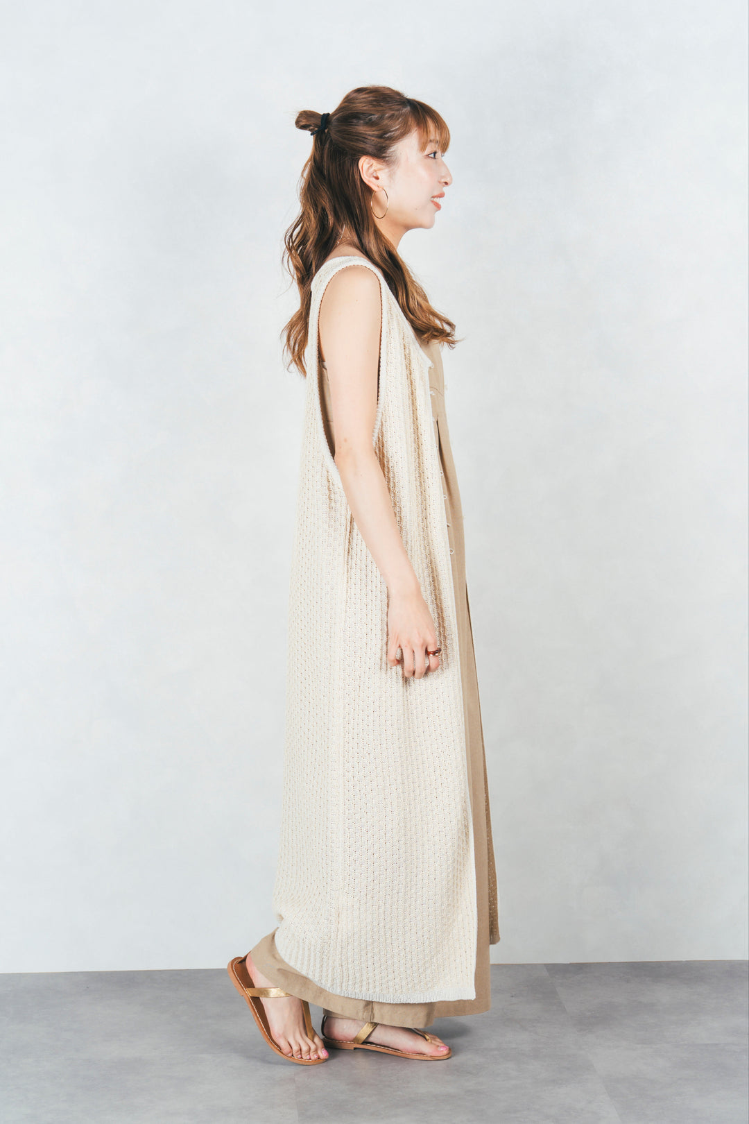 ［SET］リネンメランジキャミサロペ＋Multi-Way ロングジレ（2SET）