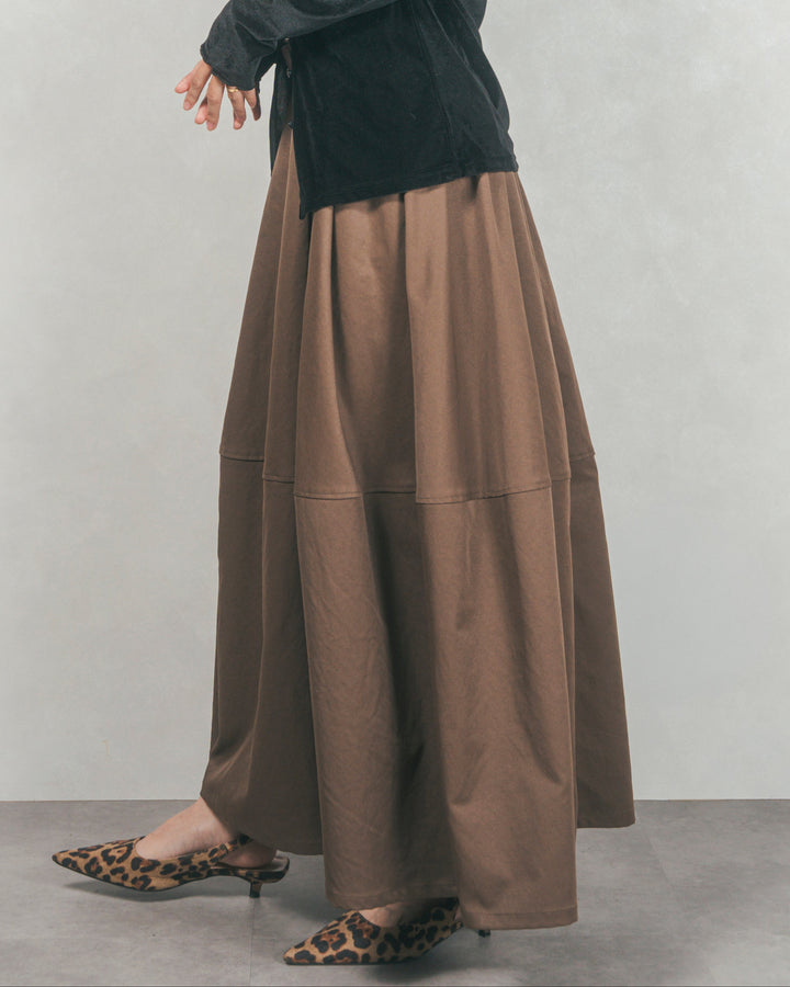 ［SET］Airyフェザー ニットカーディガン+コクーンシルエットロングスカート（2SET）