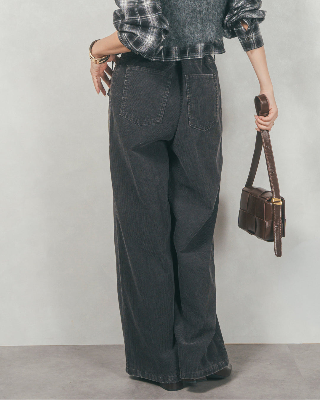 コーデュロイWideストレートパンツ(CHARCOAL)