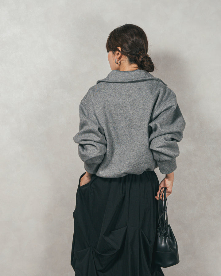 ［SET］裏起毛ハーフZipスウェット+ヴィンテージブロードランダムタックスカート（2SET）