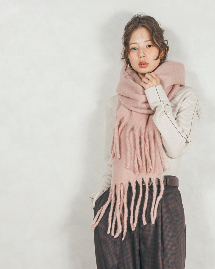 ボリュームフリンジ Shaggyマフラー (PINK)