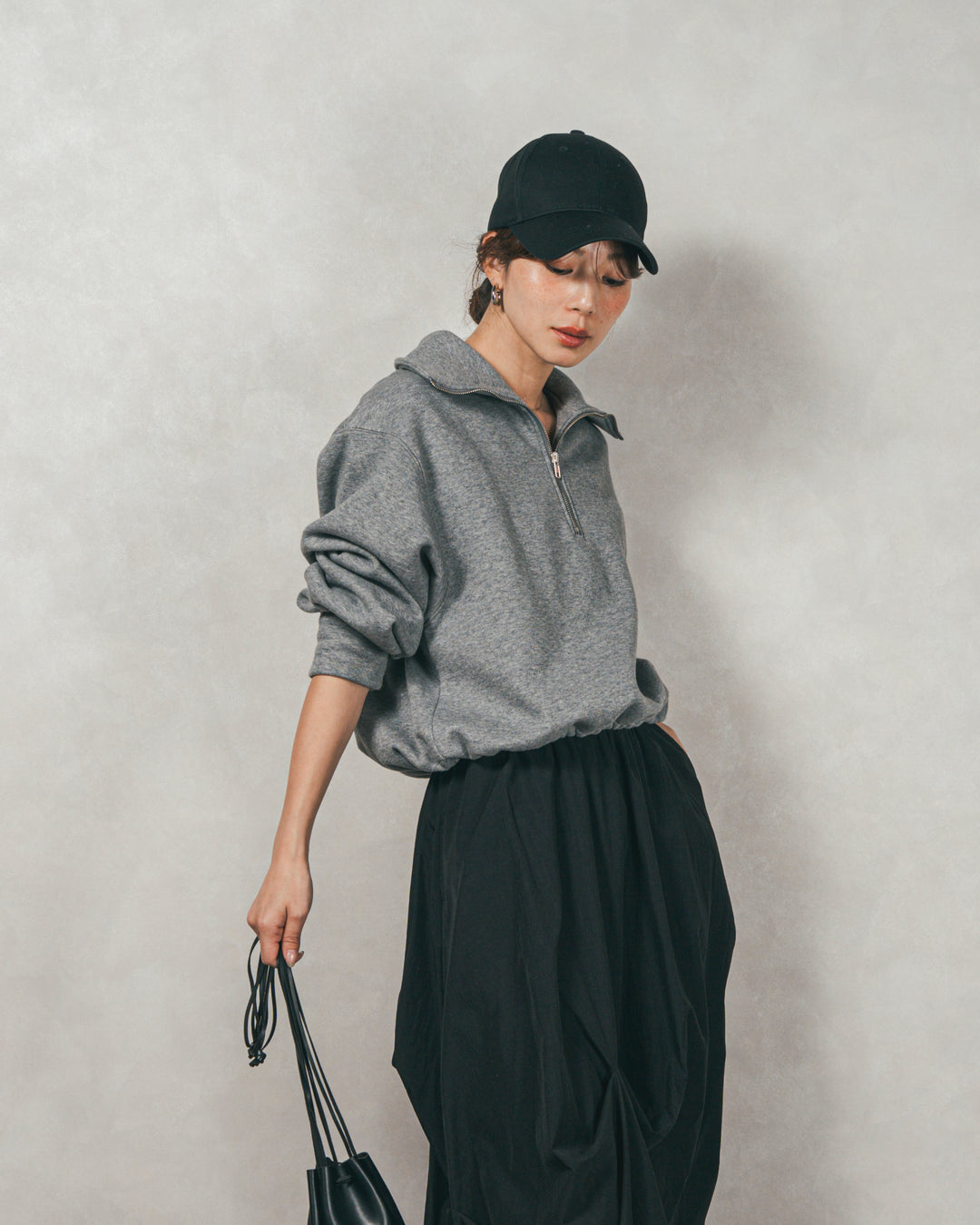 オーバーフィットコットンキャップ（BLACK）