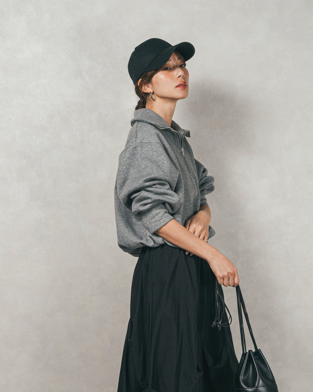 オーバーフィットコットンキャップ（BLACK）