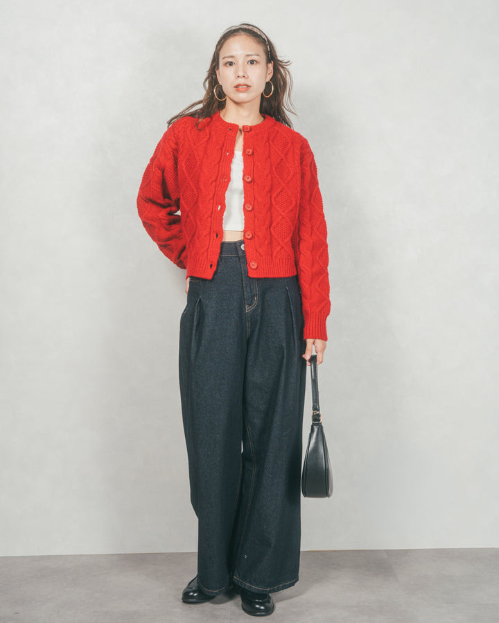 ワイドTuckイージーデニム (ONE WASH)