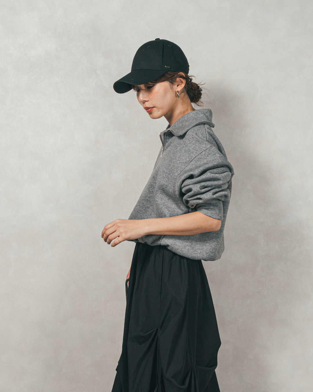 オーバーフィットコットンキャップ（BLACK）