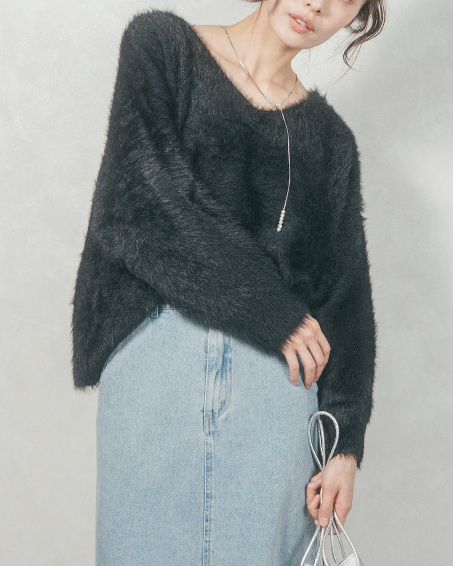 ［SET］2-Way オフショルフェザーニット+ピグメントツイルカーゴパンツ（2SET）