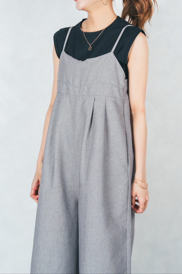 リネンメランジキャミサロペ(GRAY)
