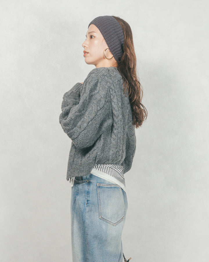 ワイドTuckイージーデニム (BLEACH)