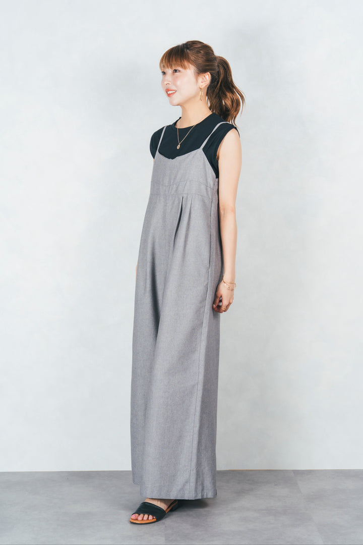 リネンメランジキャミサロペ(GRAY)