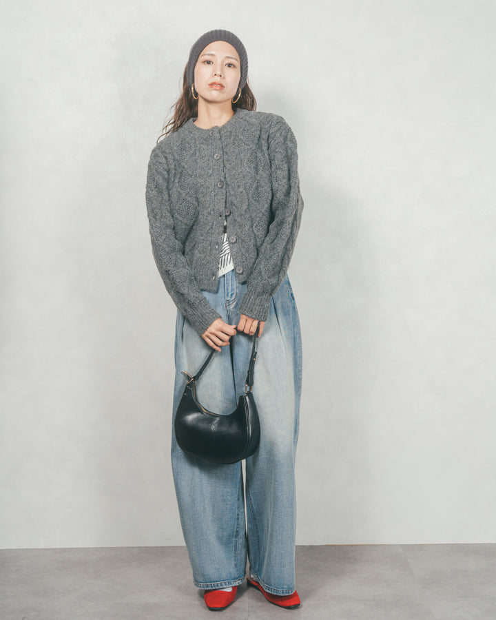 ワイドTuckイージーデニム (BLEACH)