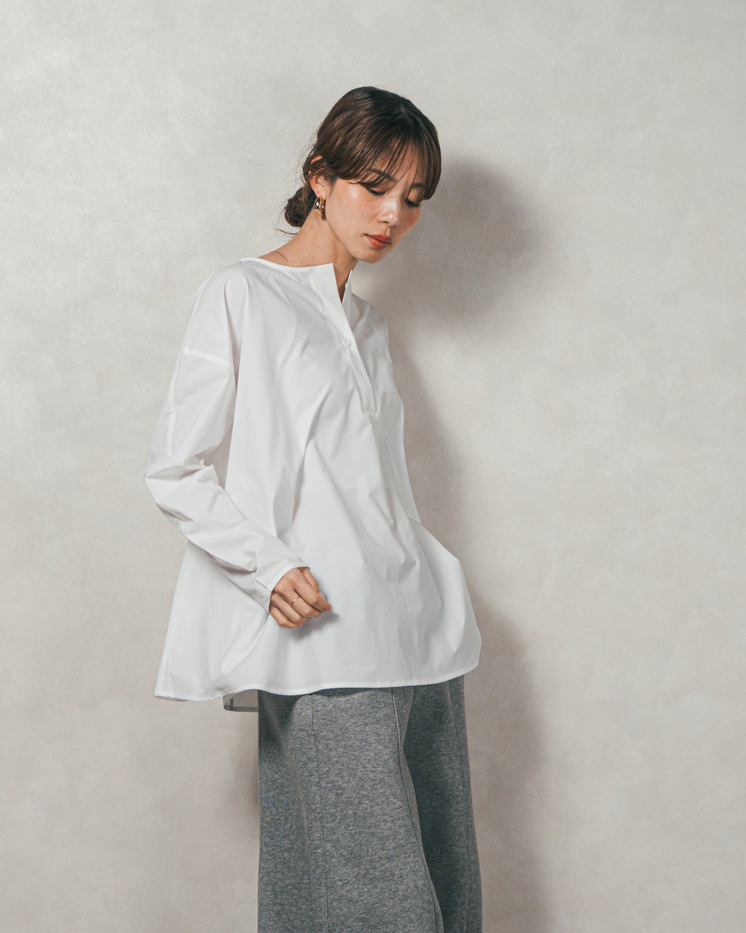 ［SET］カットビスチェxブラウス レイヤードSET+ヴィンテージブロードランダムタックスカート（2SET）