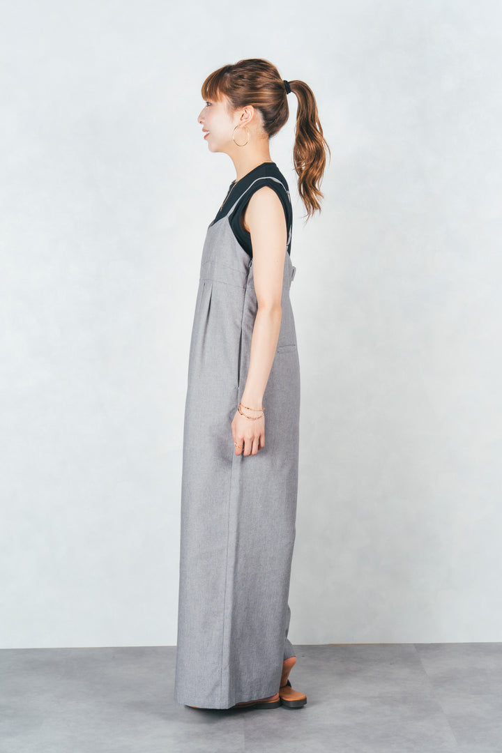 リネンメランジキャミサロペ(GRAY)