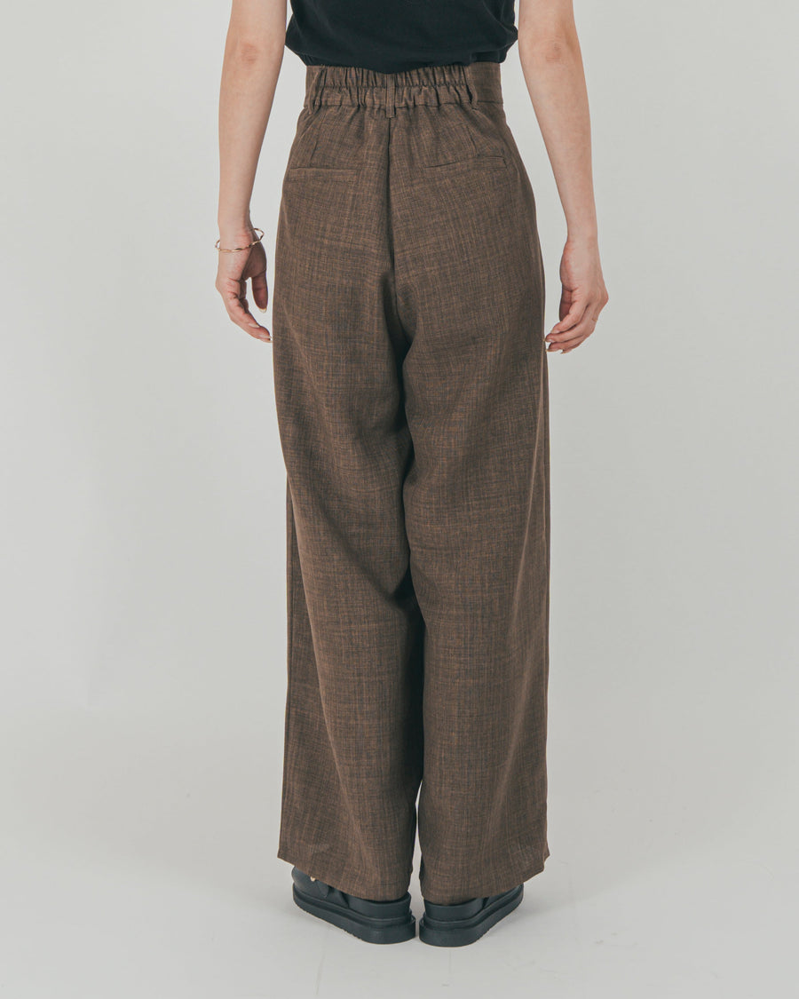 ［SET］スラブTweedバイカラーティアードキャミ + スラブTweedタックワイドパンツ（2SET）