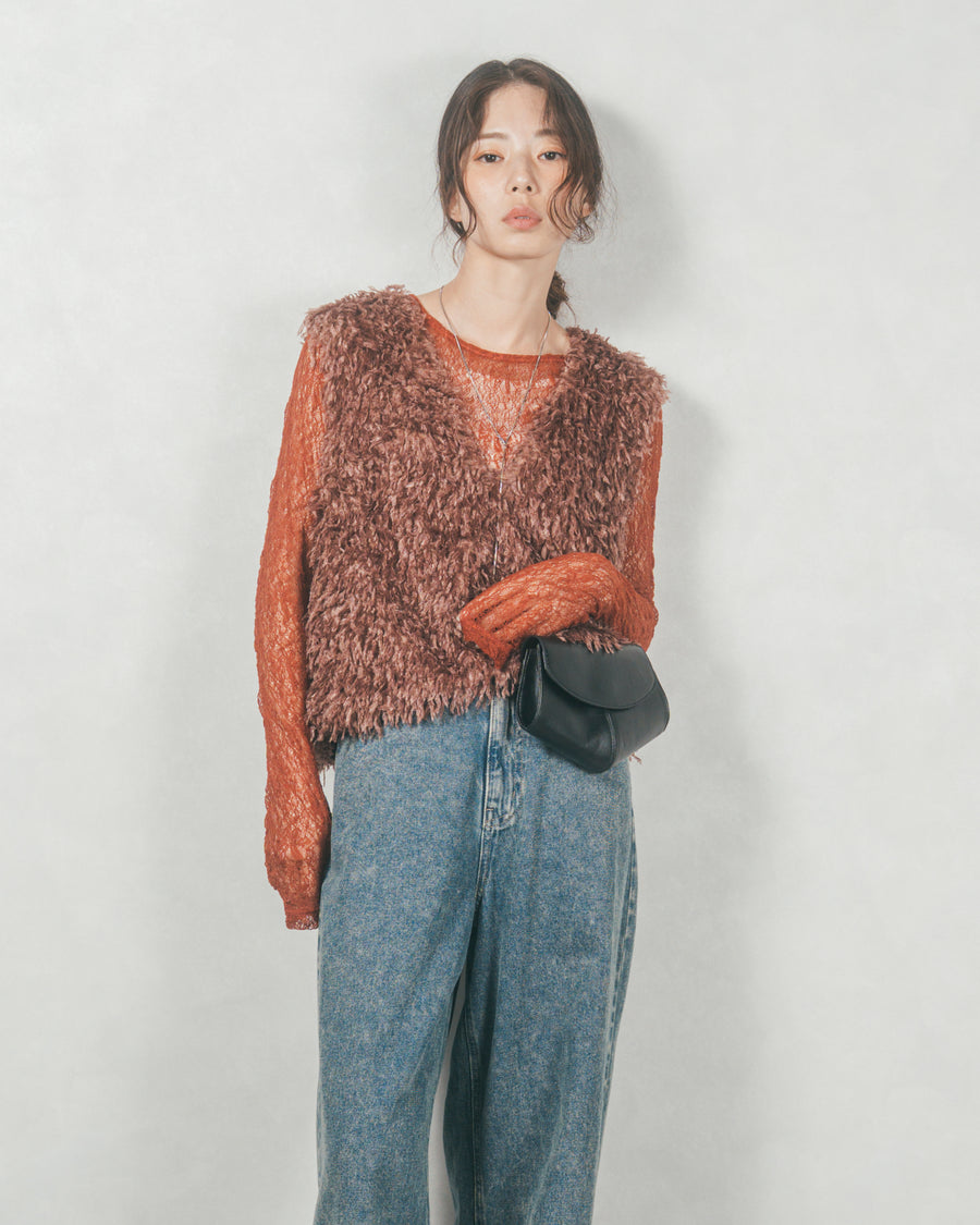【着回し2枚セット】［SET］ストレッチレースシアートップス+ストレッチレースシアートップス（2SET）