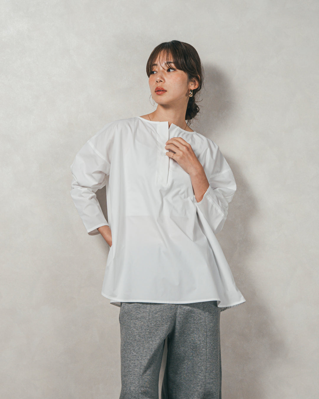 ［SET］カットビスチェxブラウス レイヤードSET+センターシーム リラックスカラーデニム（2SET）