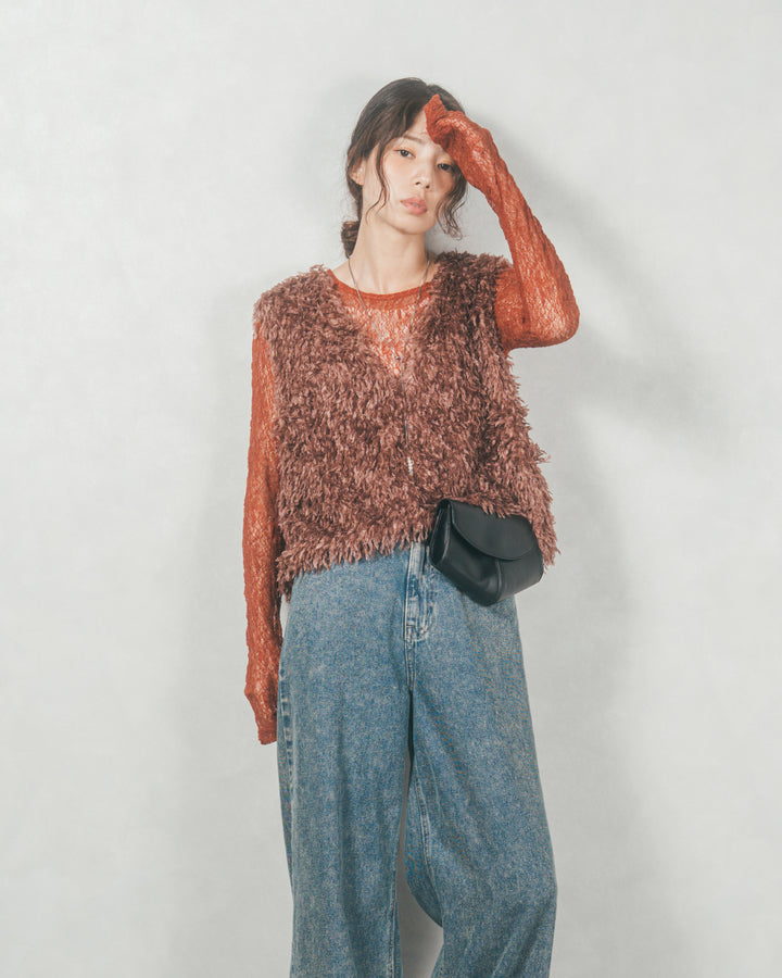 2-Way フリンジベスト (BROWN)