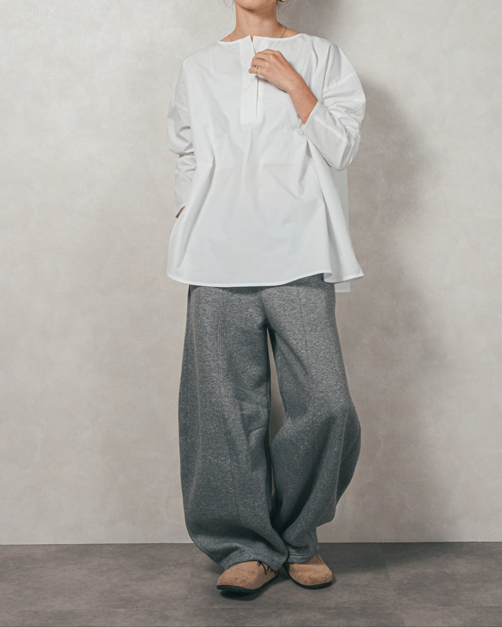 ［SET］カットビスチェxブラウス レイヤードSET+Relax 裏起毛カーブパンツ（2SET）