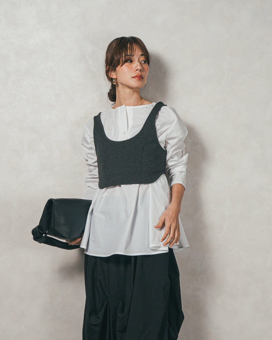 カットビスチェxブラウス レイヤードSET