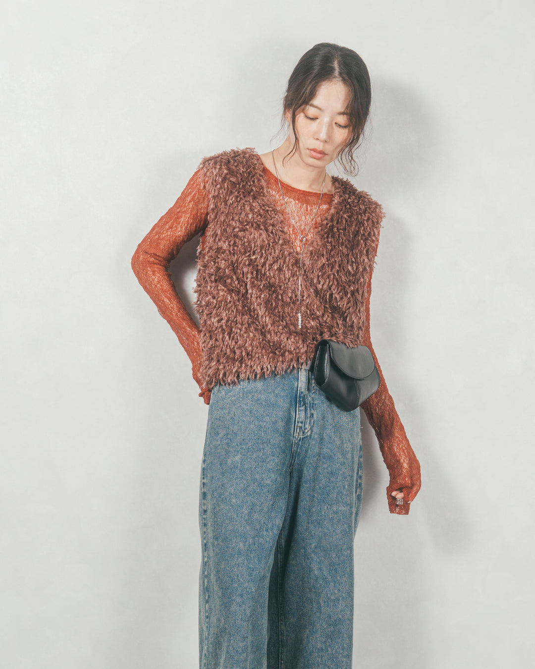 2-Way フリンジベスト (BROWN)