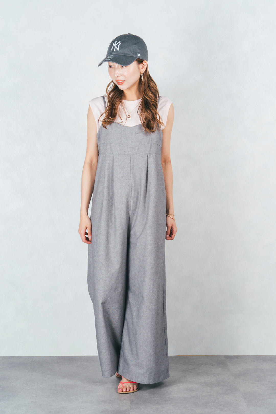 リネンメランジキャミサロペ(GRAY)