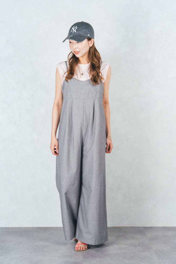 リネンメランジキャミサロペ(GRAY)
