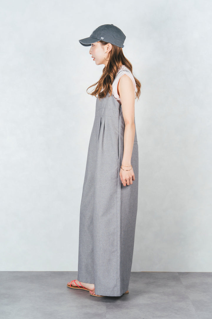 リネンメランジキャミサロペ(GRAY)