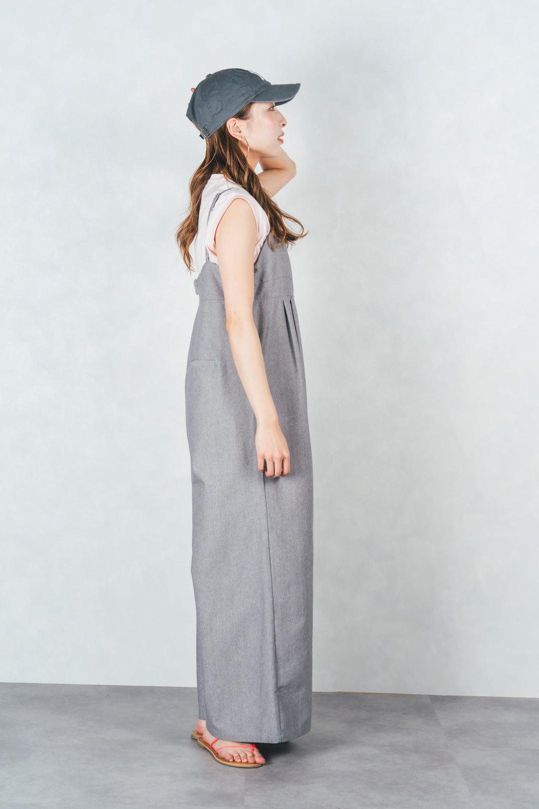 リネンメランジキャミサロペ(GRAY)