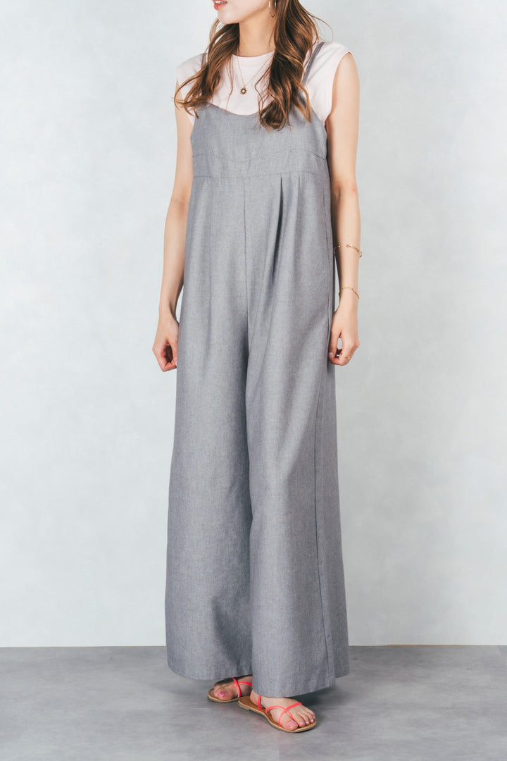 リネンメランジキャミサロペ(GRAY)
