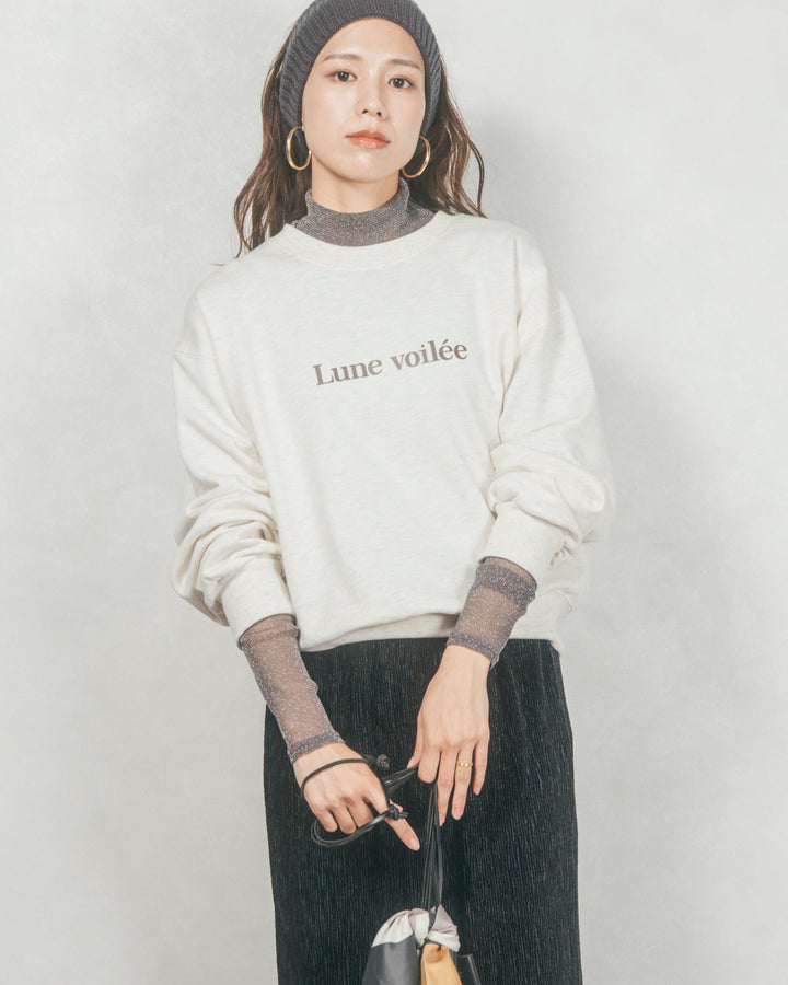 ［SET］フロントシリコンLogoスウェット+ベロアNarrowスカート