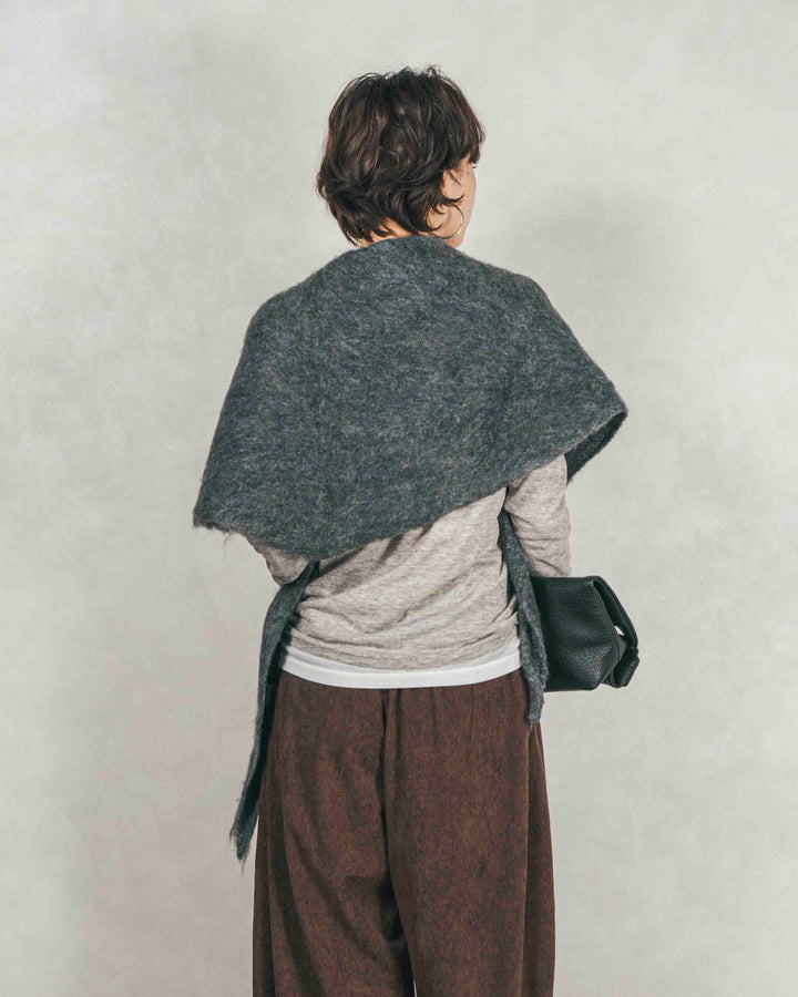 ［SET］Sheerリブヘンリーネックトップス+サイドタックコクーンコーデュロイパンツ（2SET）