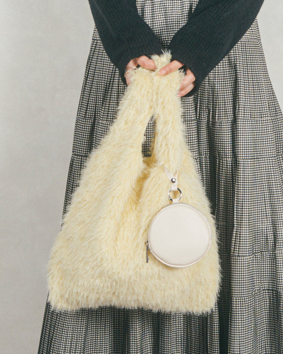 ［SET］ポーチ付Fairyファーバッグ+Cozyアンゴラ混ソックス（2SET）