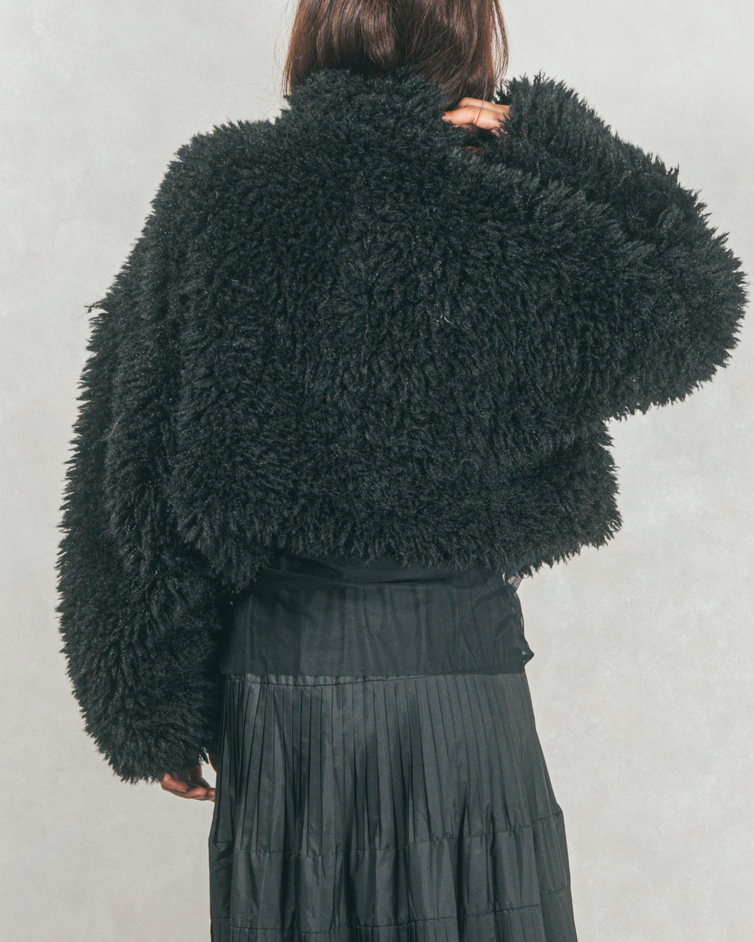 ［SET］プードルボアZipショートコート+プリーツNarrowロングスカート（2SET）