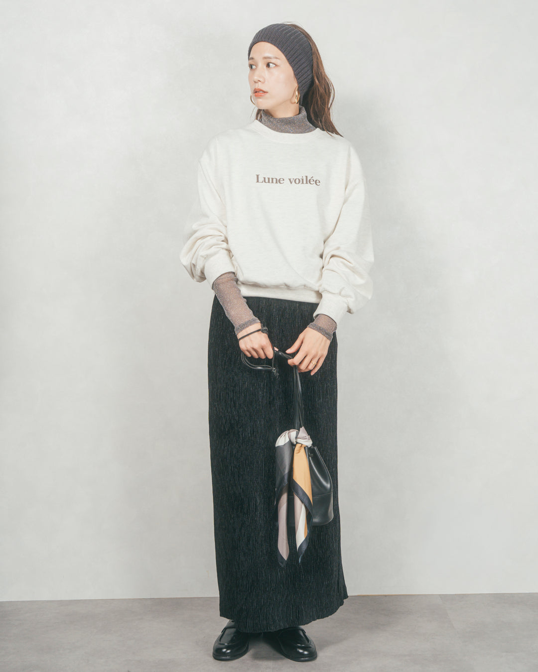 フロントシリコンLogoスウェット(OATMEAL)