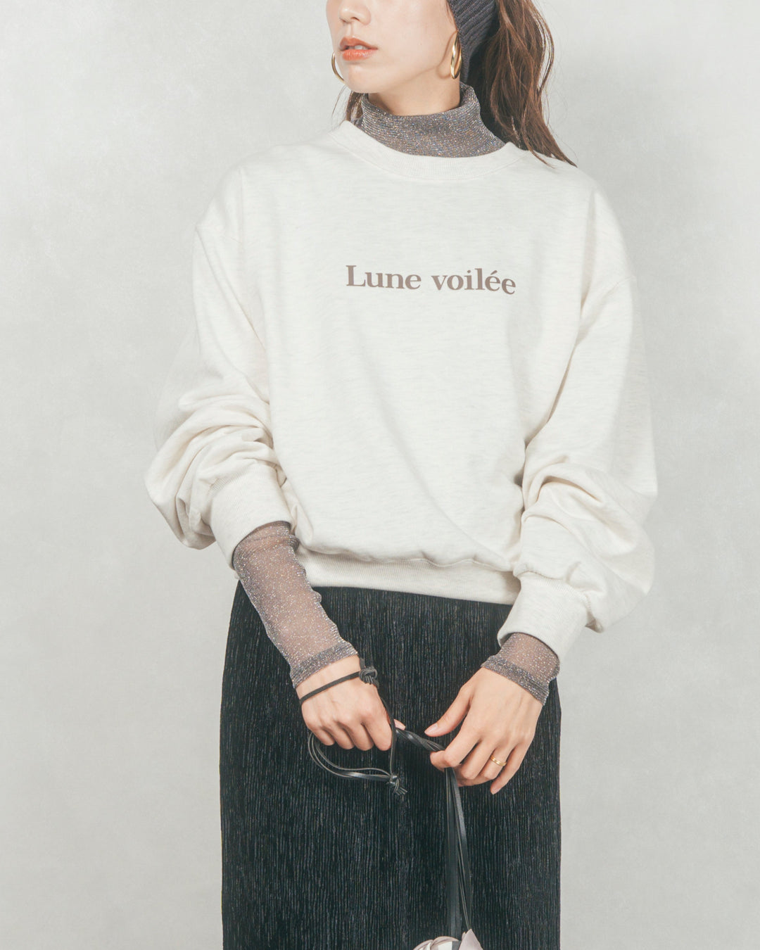 フロントシリコンLogoスウェット(OATMEAL)