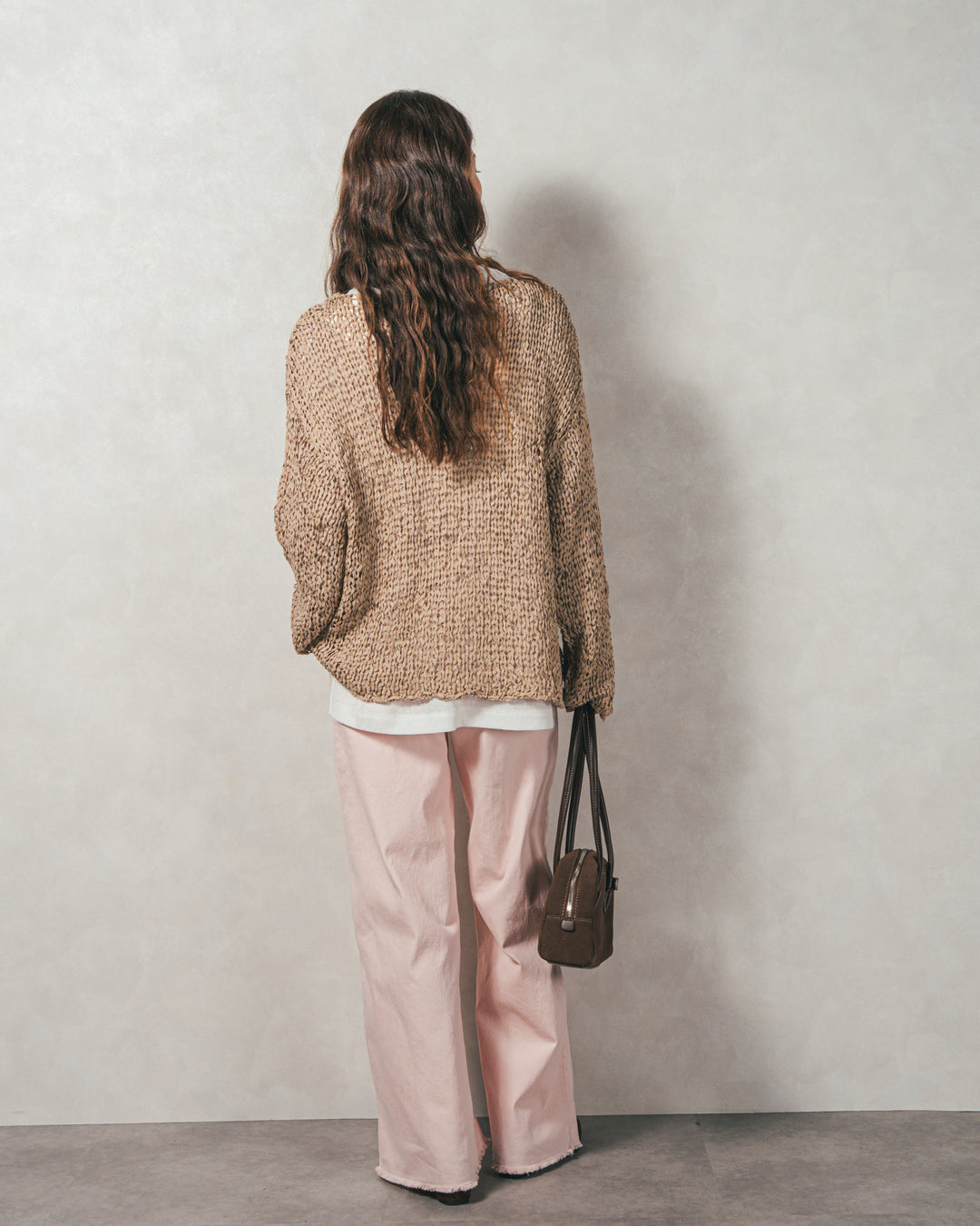 ［SET］エアリールーズオーバーニット+センターシーム リラックスカラーデニム