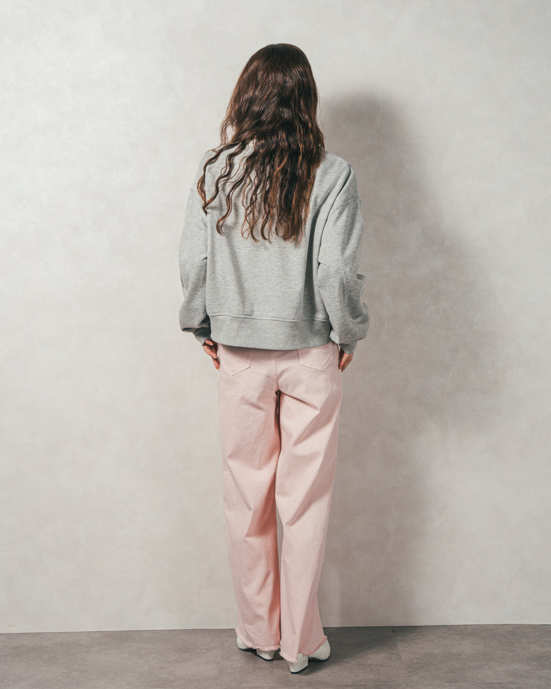 ラメ裏毛ボリュームスリーブトレーナー (GRAY)