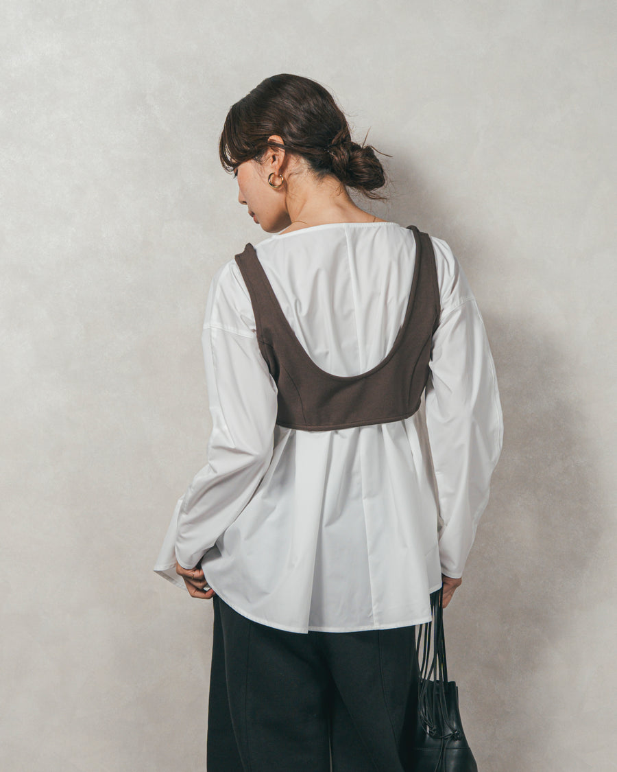 カットビスチェxブラウス レイヤードSET
