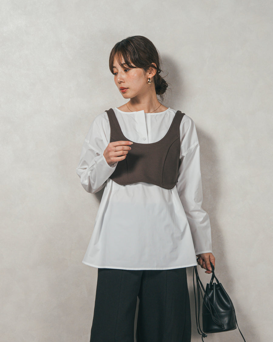 カットビスチェxブラウス レイヤードSET