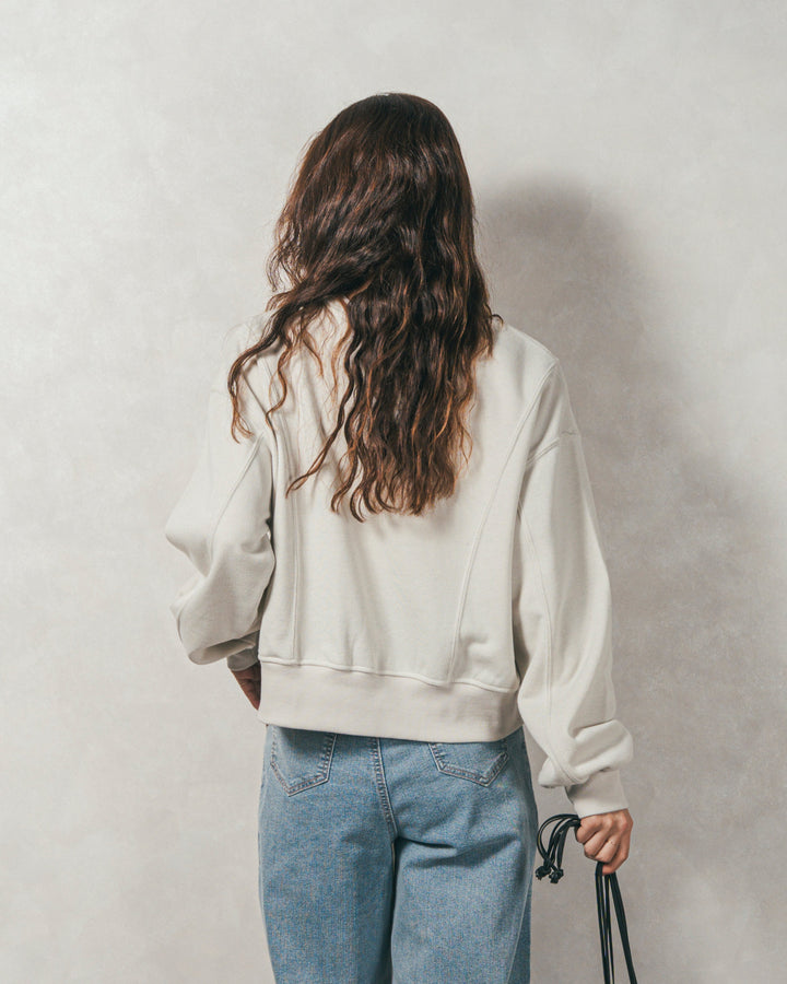 ラメ裏毛ボリュームスリーブトレーナー（OFF）