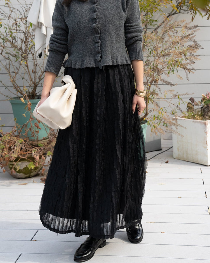 シアーフリルフレアスカート