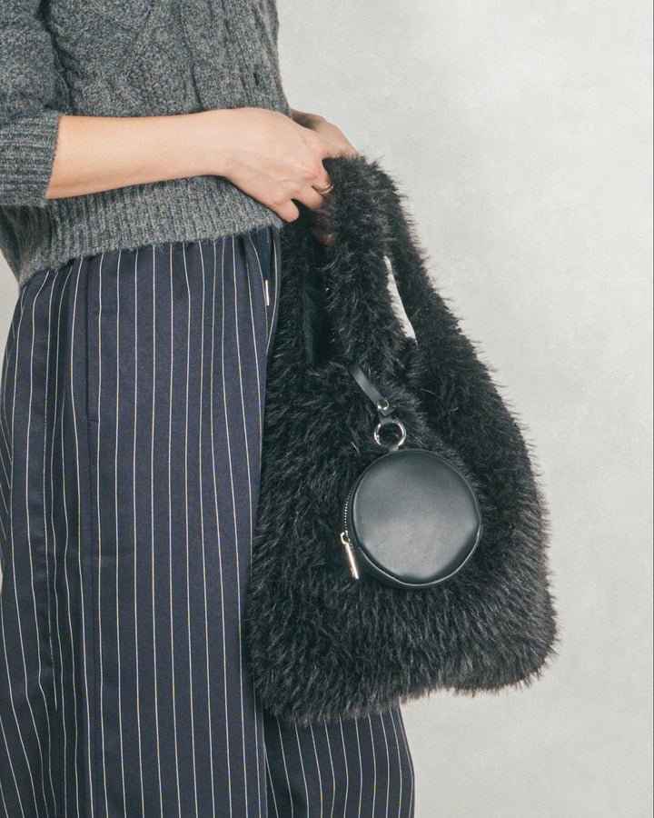ポーチ付Fairyファーバッグ (BLACK)