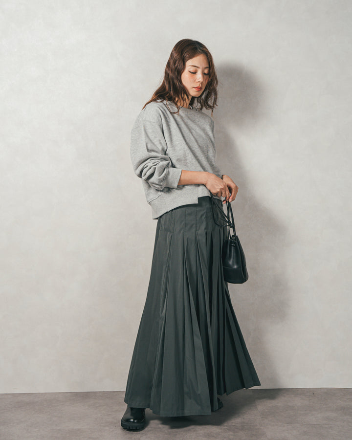 ラメ裏毛ボリュームスリーブトレーナー (GRAY)