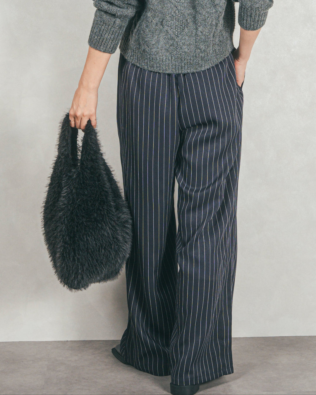 Relaxストライプパンツ (NAVY)