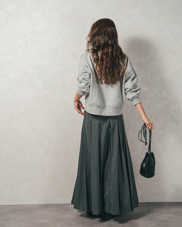 ラメ裏毛ボリュームスリーブトレーナー (GRAY)