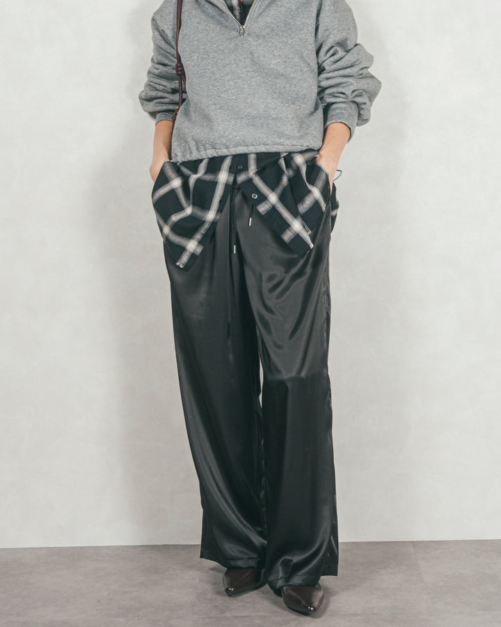 Relaxサテンパンツ (BLACK)