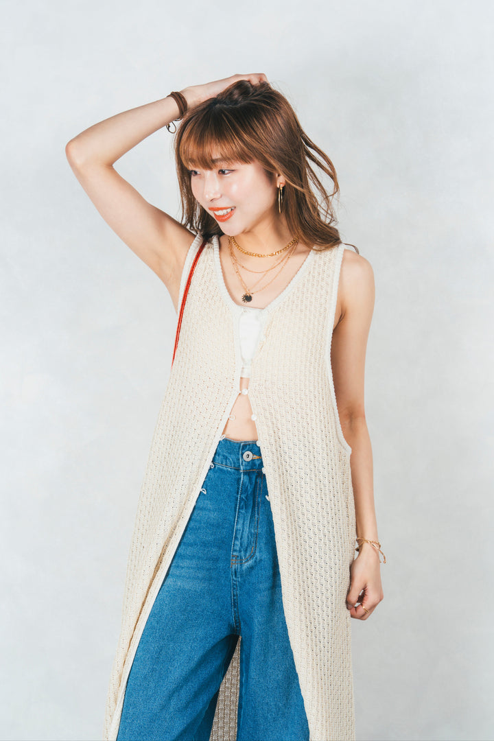 Multi-Way ロングジレ(OFF BEIGE）