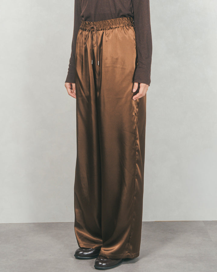 Relaxサテンパンツ (BROWN)